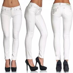 Affliction Black Platinum Raquel Tara Women’s White Jeans Size 24